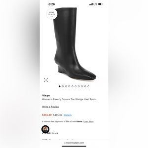 Vince Women's Beverly, Black Leather 8 M / Boots